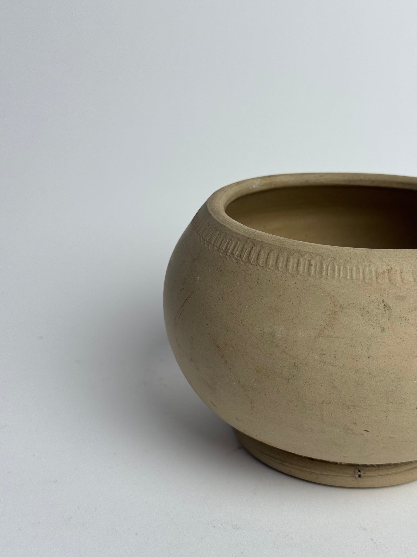Vintage Hand-Thrown Low Bowl
