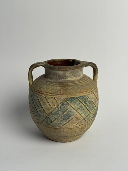 Vintage Mediterranean Handled Vessel