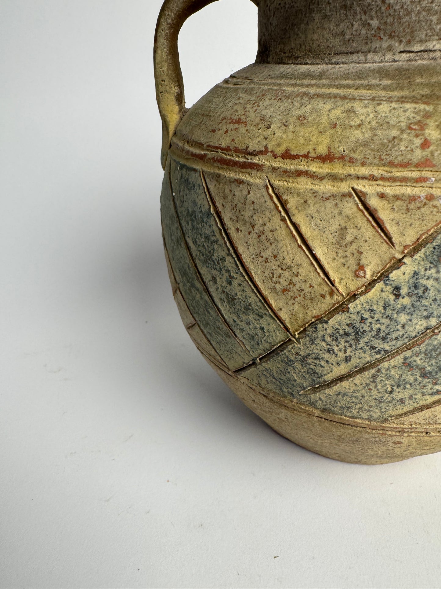 Vintage Mediterranean Handled Vessel