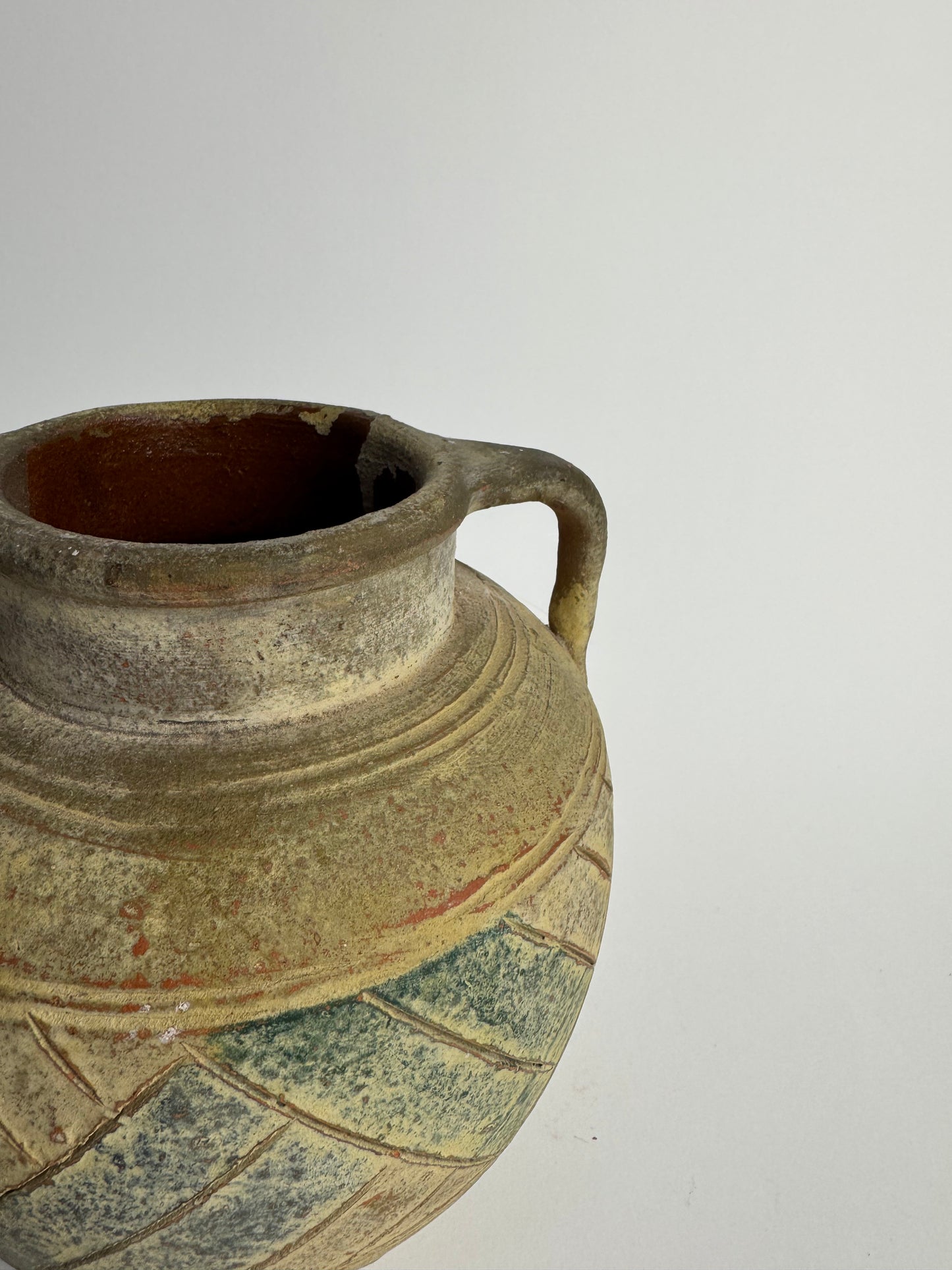 Vintage Mediterranean Handled Vessel
