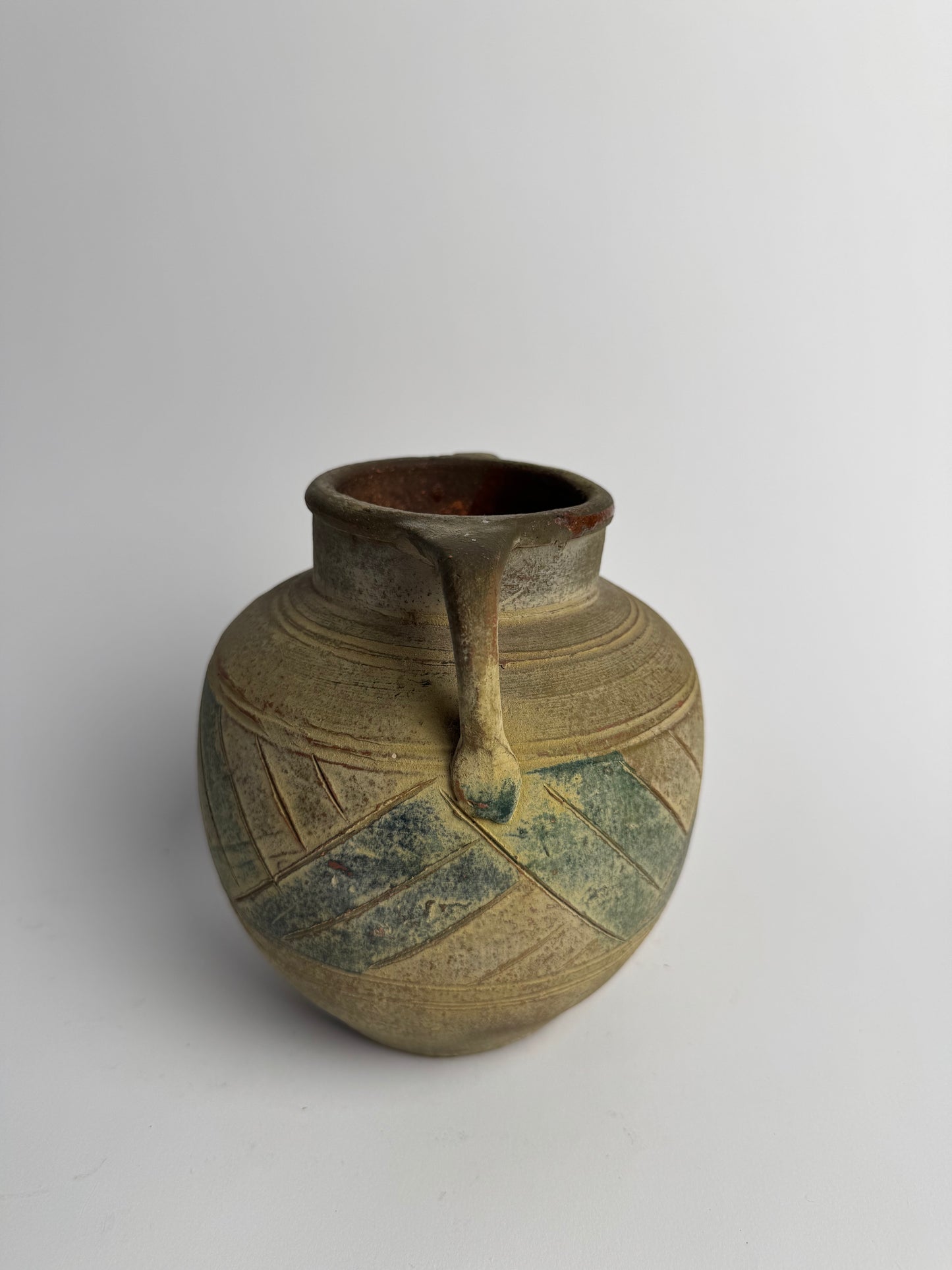 Vintage Mediterranean Handled Vessel