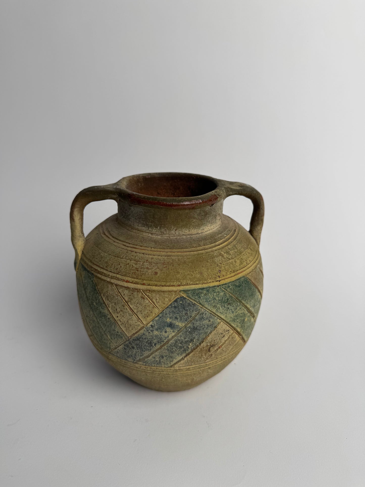 Vintage Mediterranean Handled Vessel