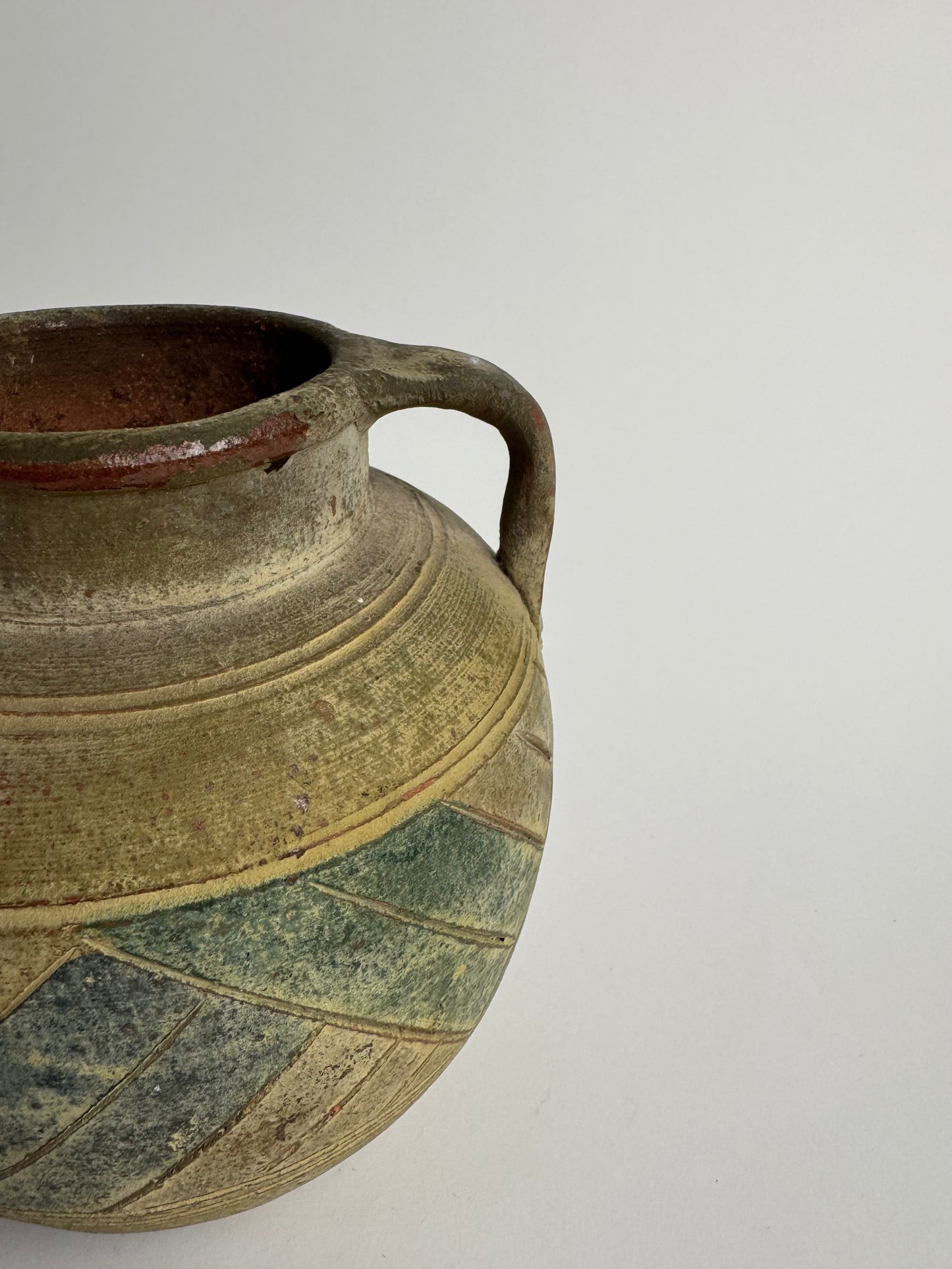 Vintage Mediterranean Handled Vessel