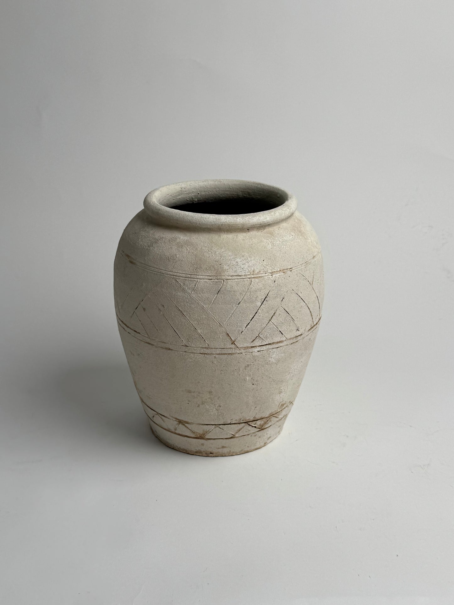 Up-Cycled | Neutral Aztec Pattern Vase