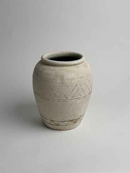 Up-Cycled | Neutral Aztec Pattern Vase