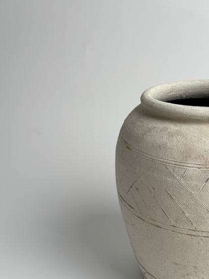 Up-Cycled | Neutral Aztec Pattern Vase