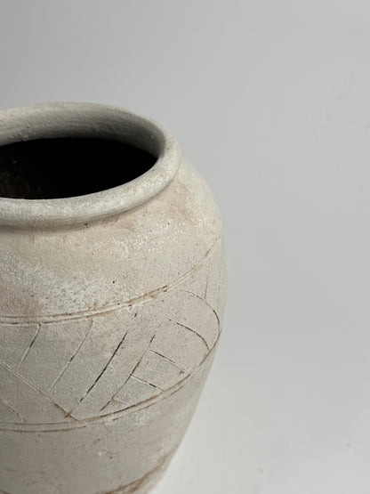 Up-Cycled | Neutral Aztec Pattern Vase