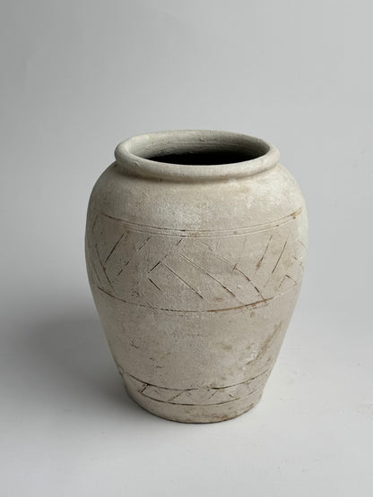 Up-Cycled | Neutral Aztec Pattern Vase