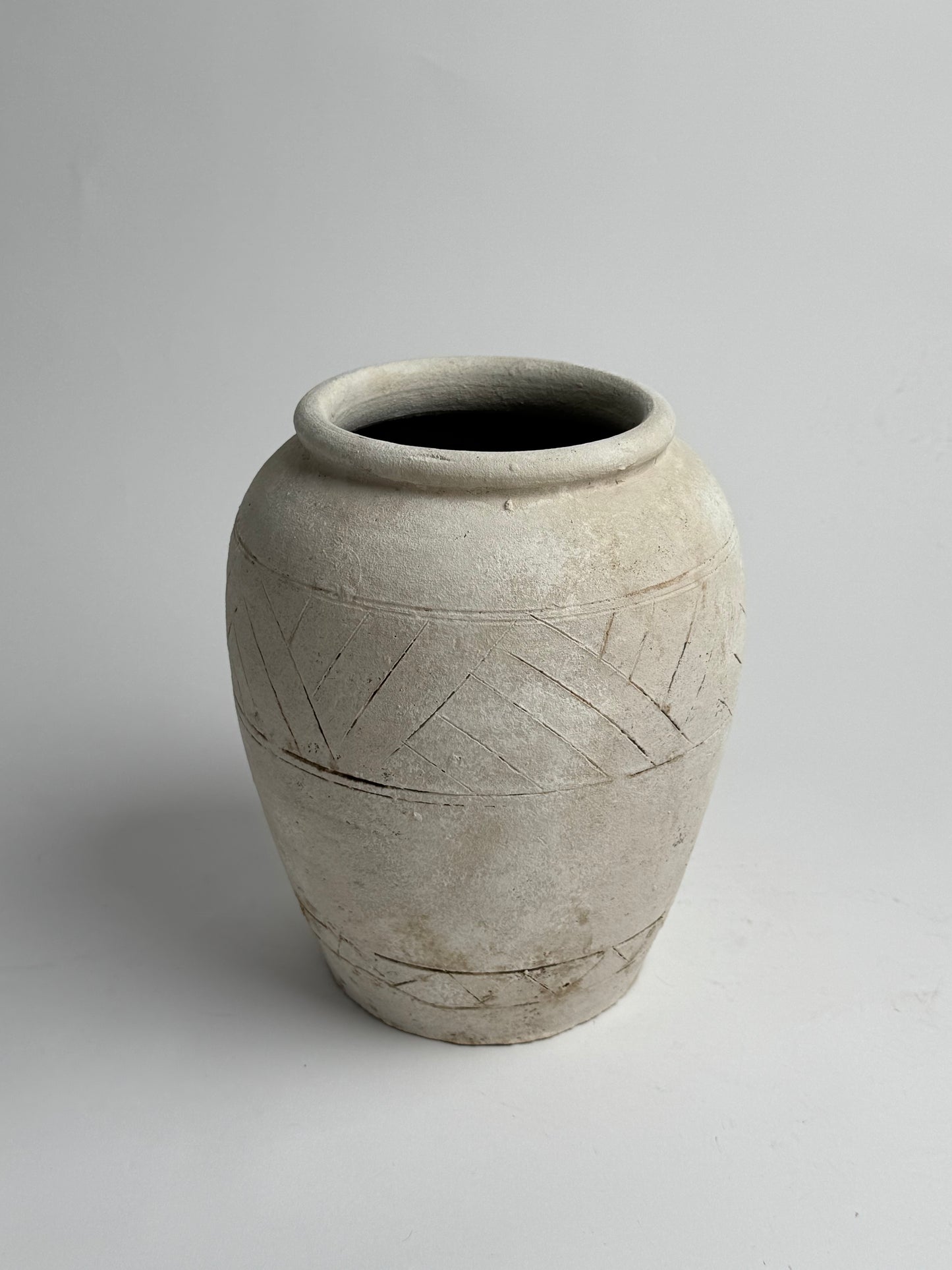 Up-Cycled | Neutral Aztec Pattern Vase