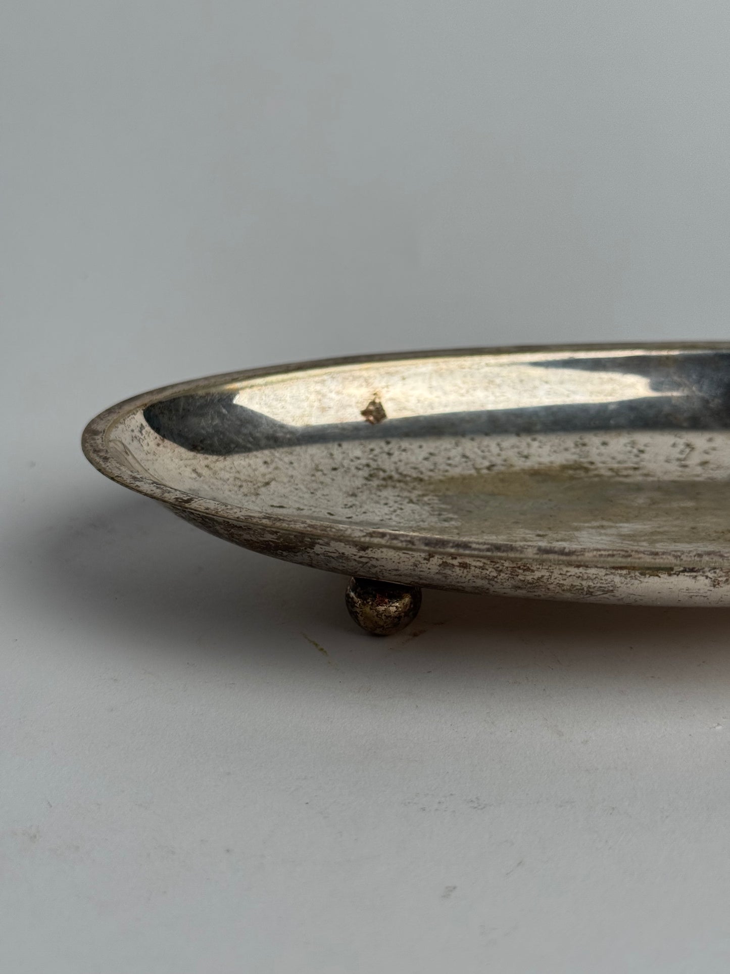 Vintage Silver Decorative Footed Tray