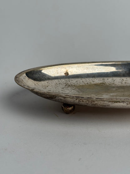 Vintage Silver Decorative Footed Tray