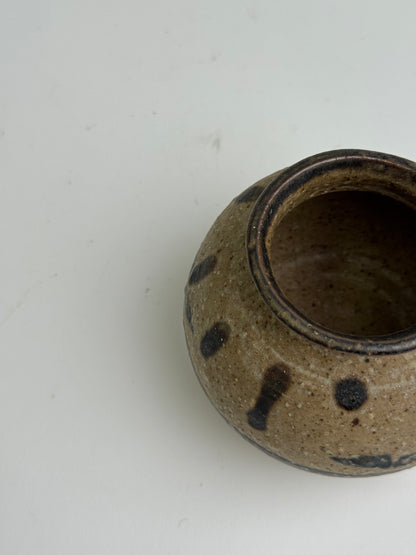 Vintage Earthenware Rounded Patterned Pot