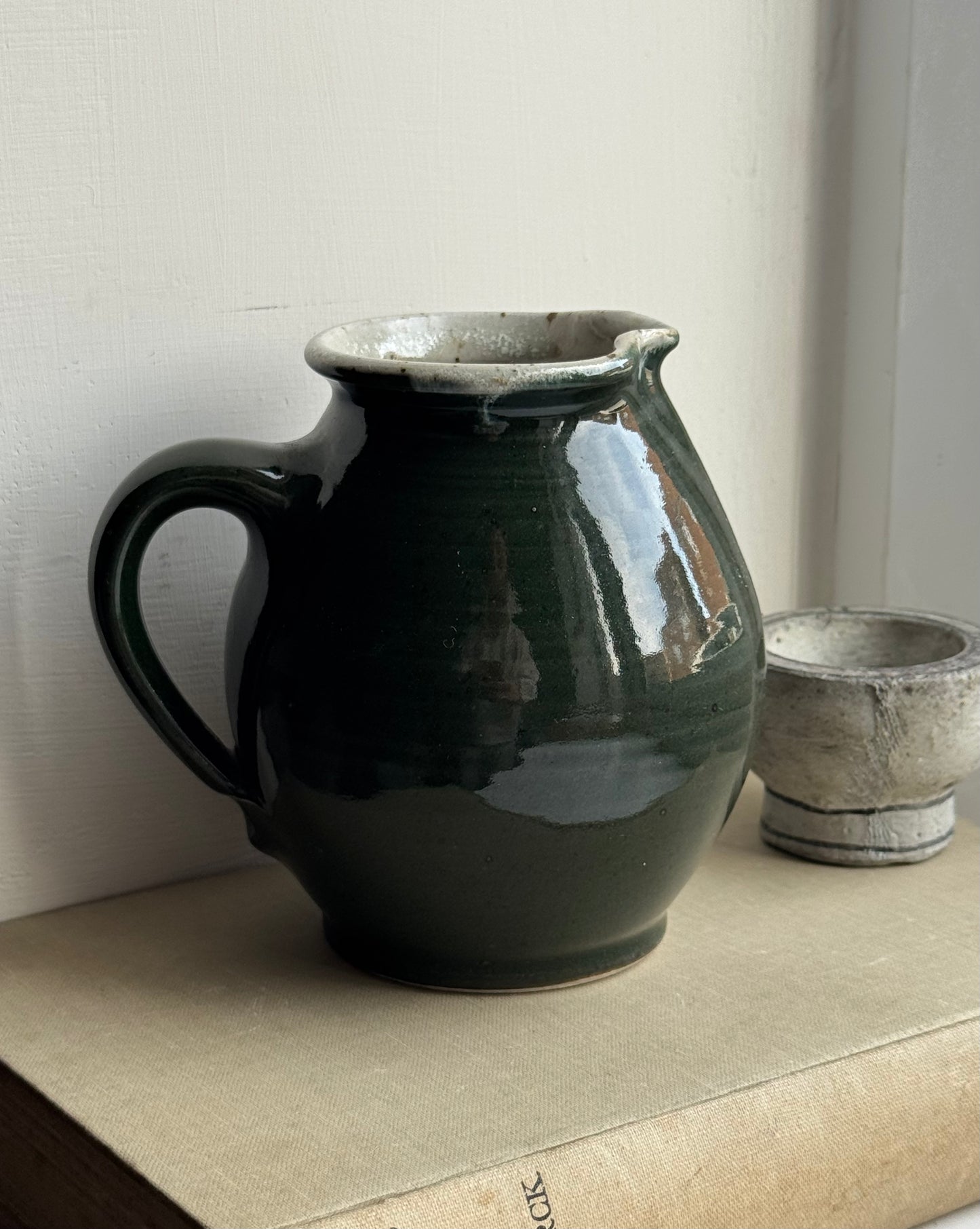 Deep Bottle Green Vintage Jug