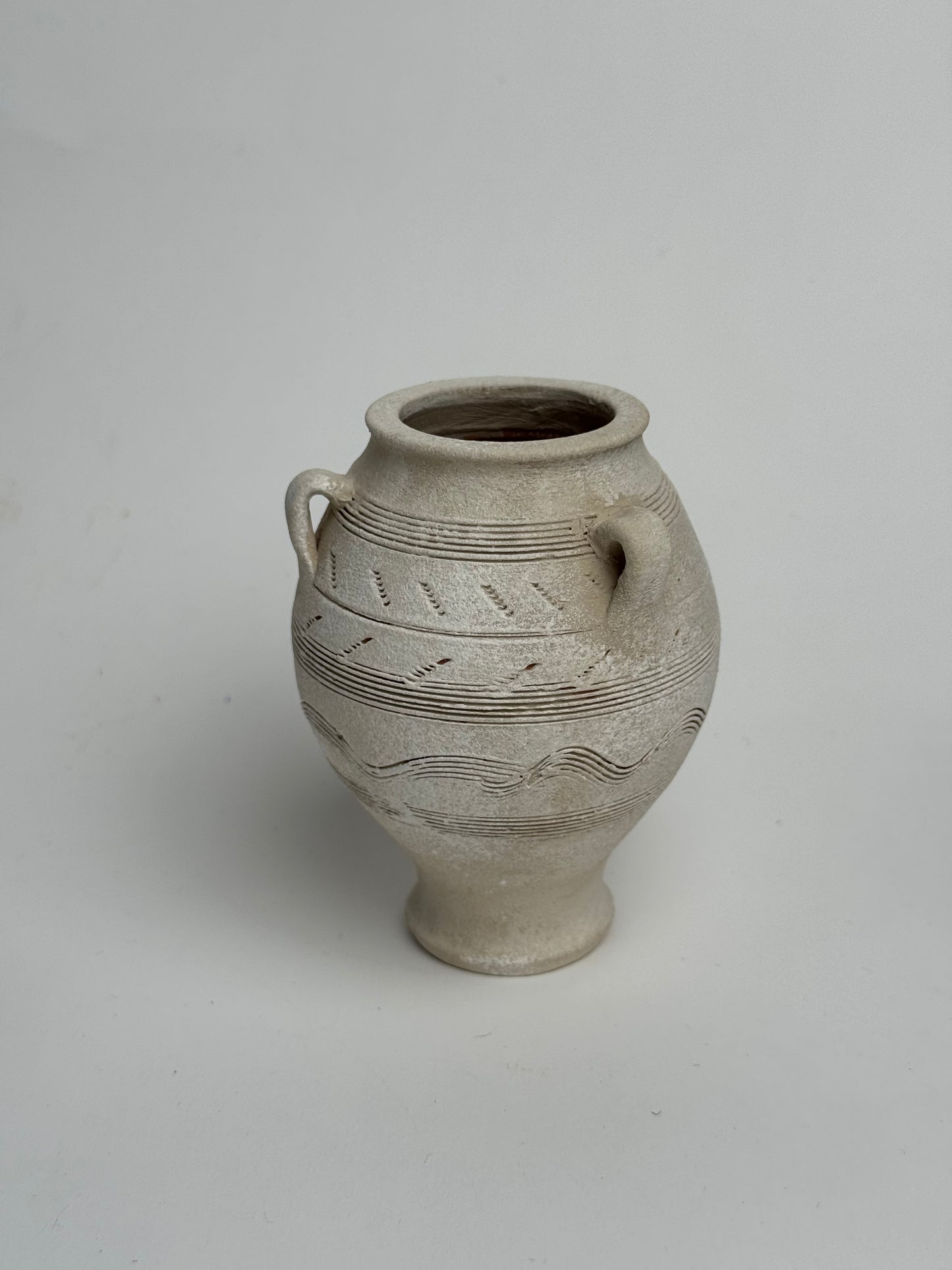 Up-Cycled | Small Tapered Pattern Handled Vase
