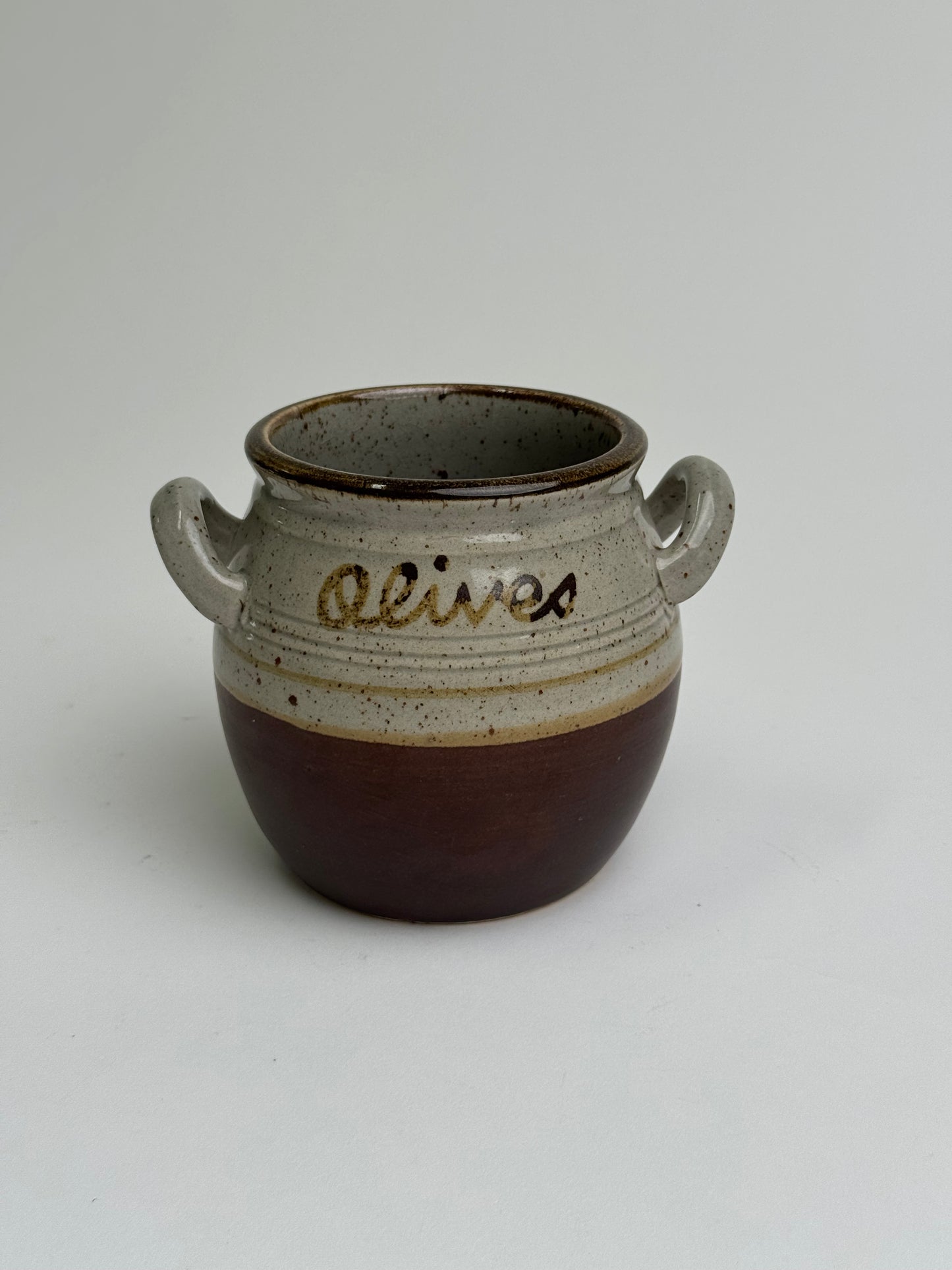 Vintage Twin Handle Olive Pot