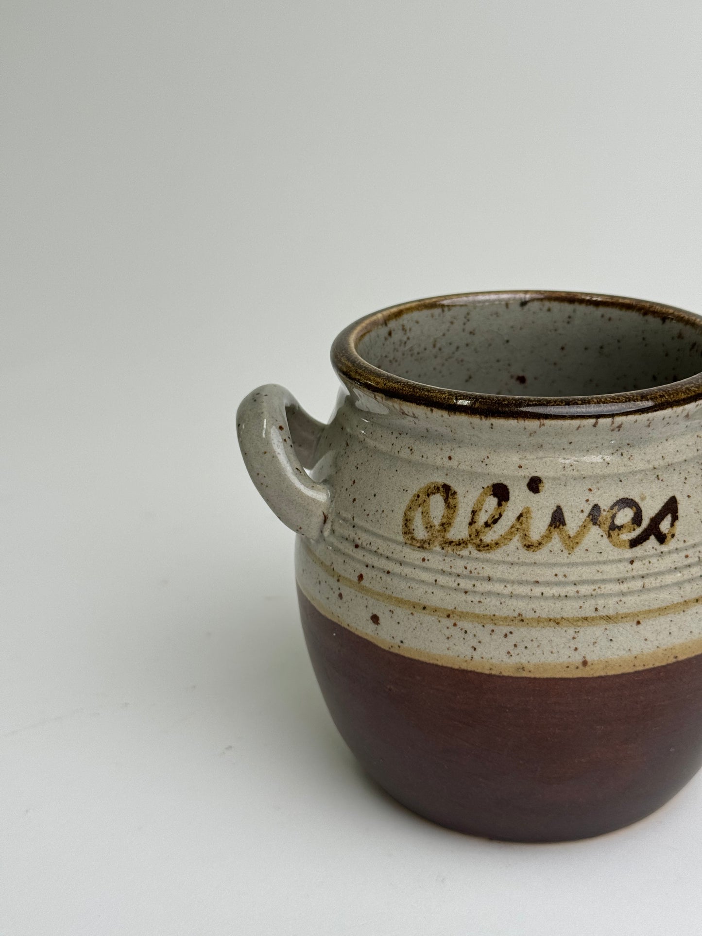 Vintage Twin Handle Olive Pot