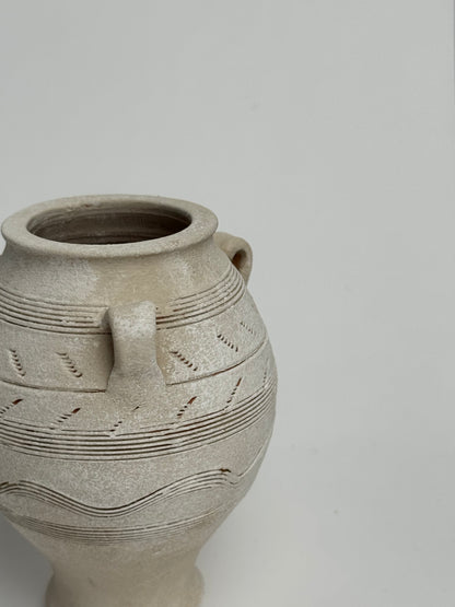 Up-Cycled | Small Tapered Pattern Handled Vase