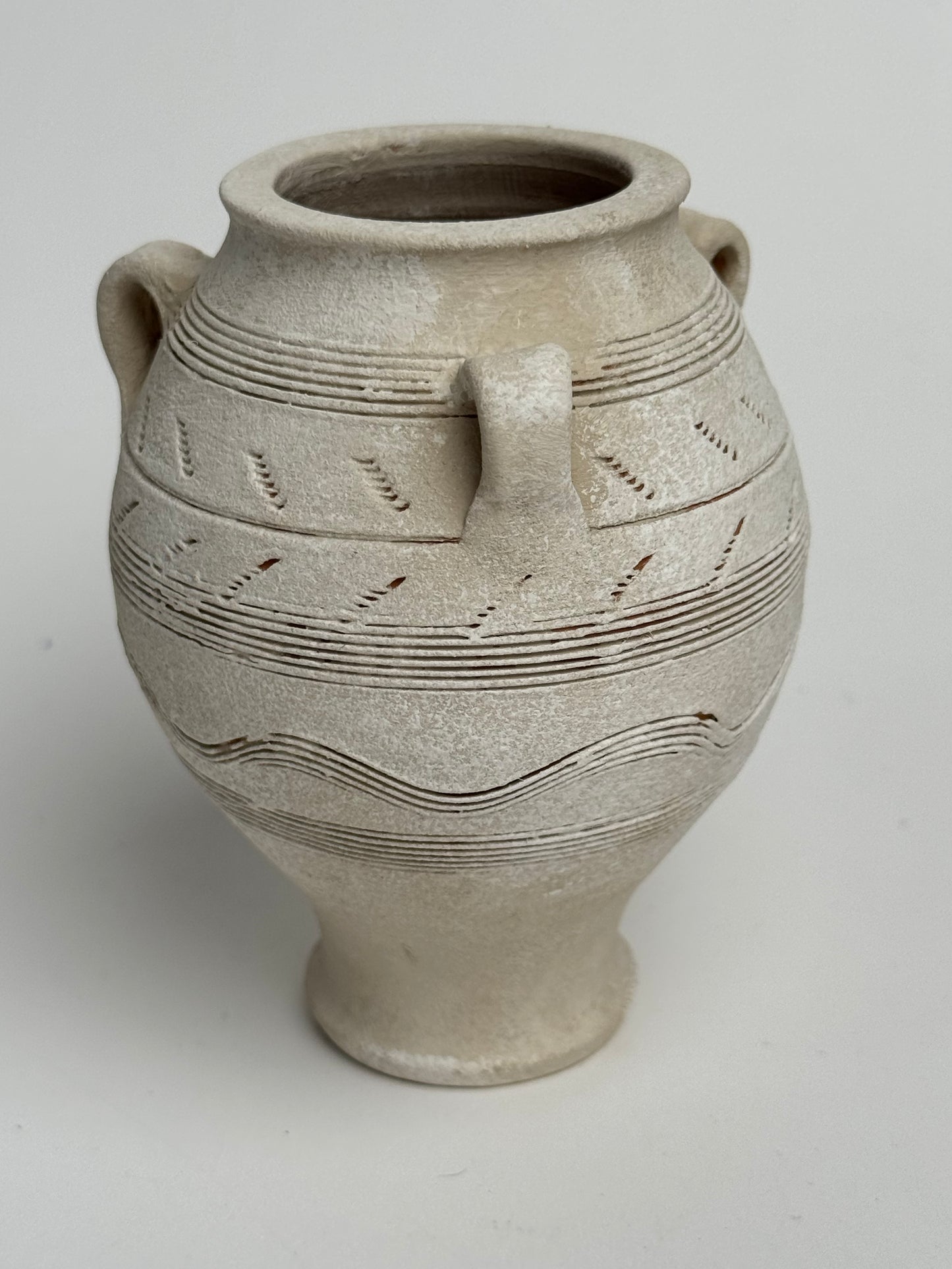 Up-Cycled | Small Tapered Pattern Handled Vase
