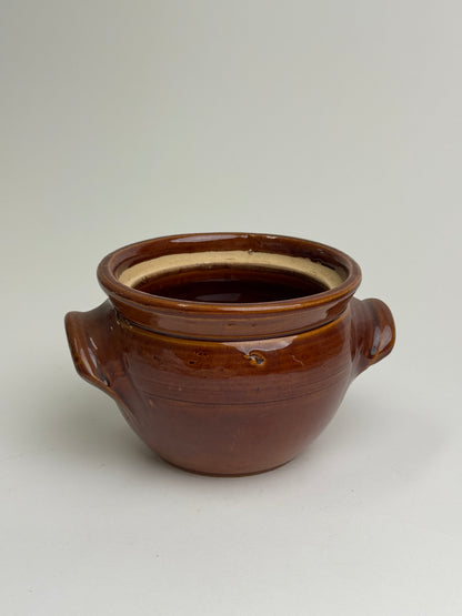 Vintage Brown Glazed Confit Pot