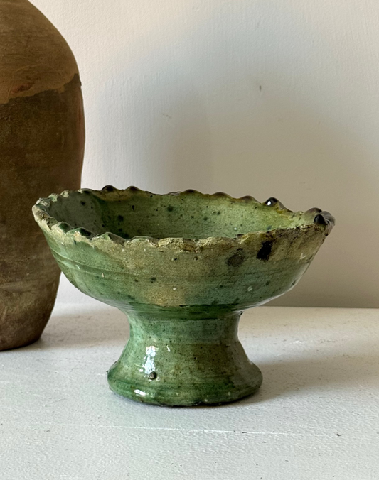 Green Moroccan Pedestal Bowl