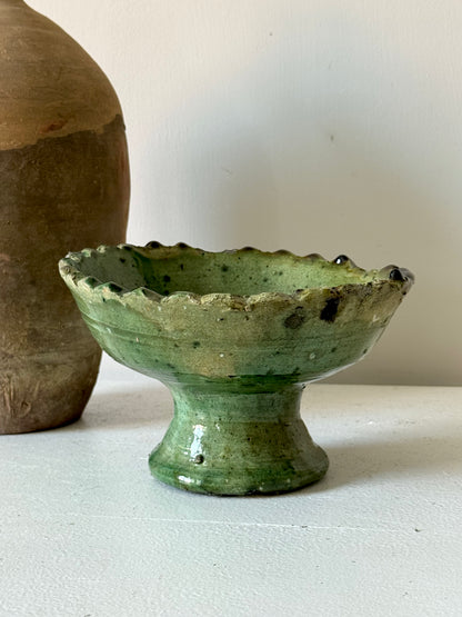 Green Moroccan Pedestal Bowl