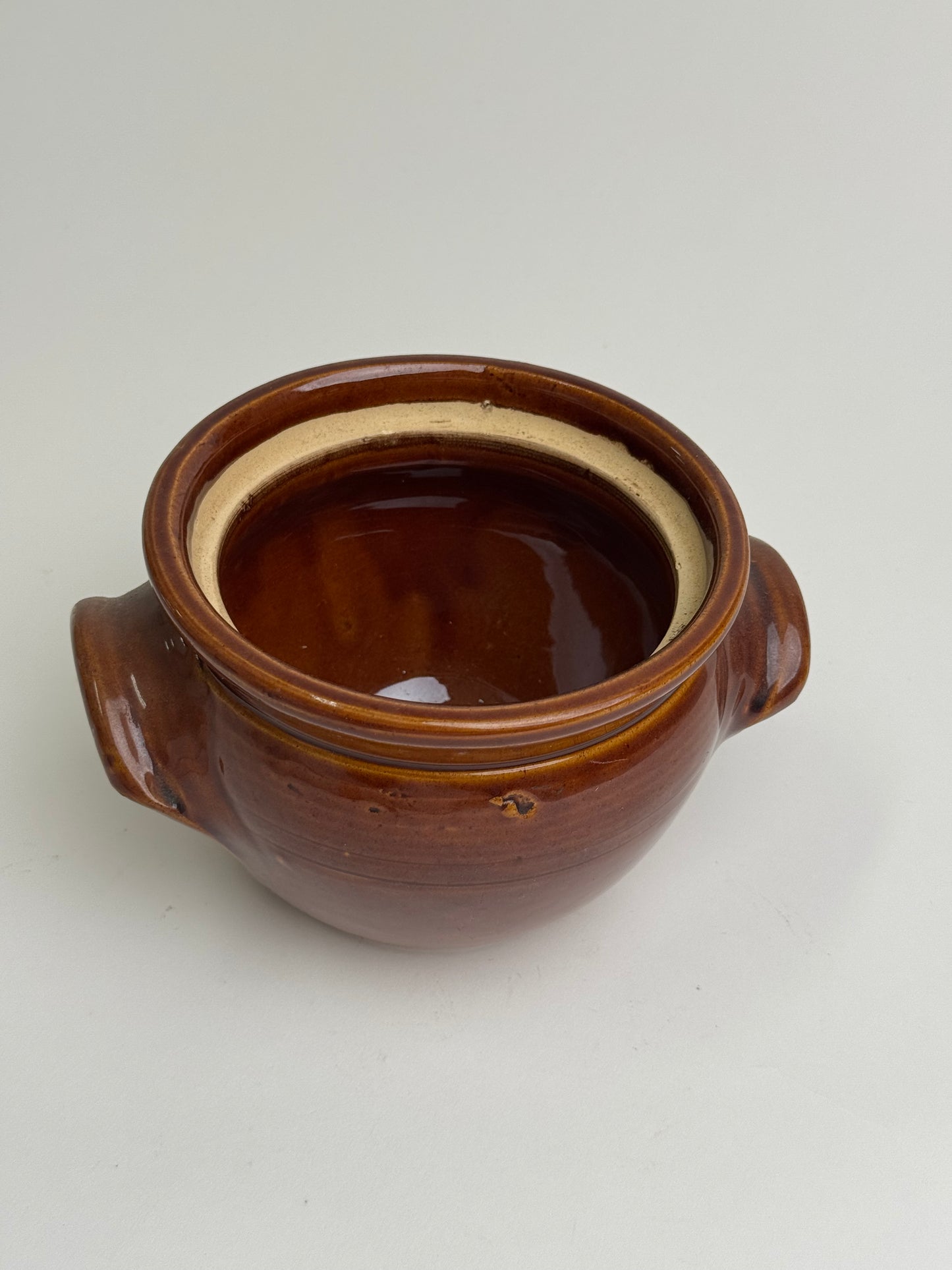 Vintage Brown Glazed Confit Pot