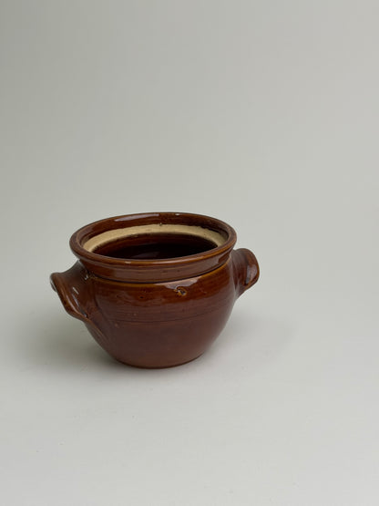 Vintage Brown Glazed Confit Pot