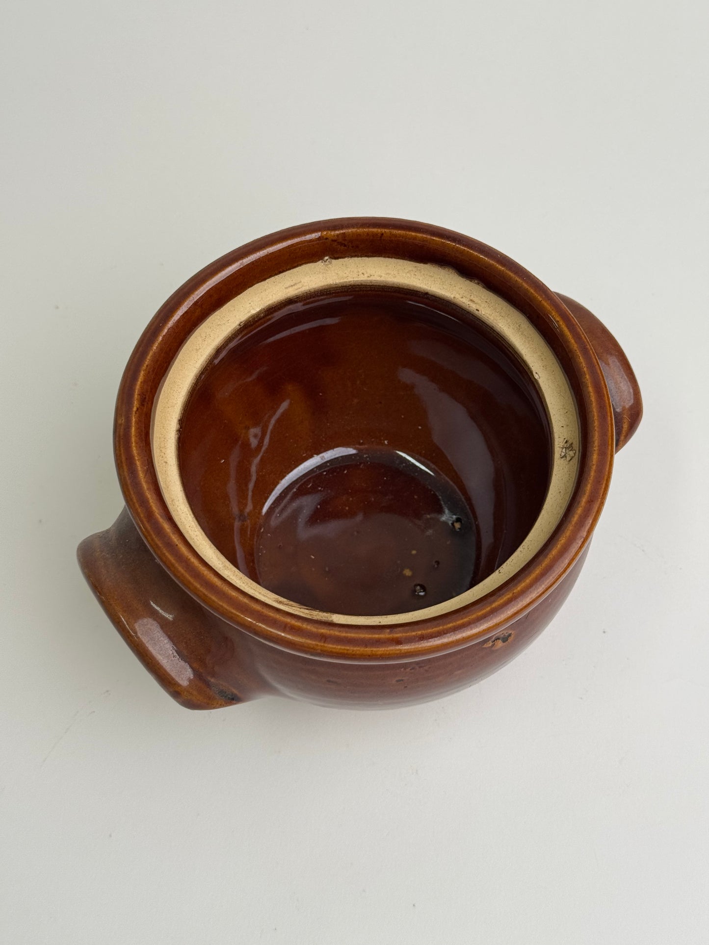 Vintage Brown Glazed Confit Pot