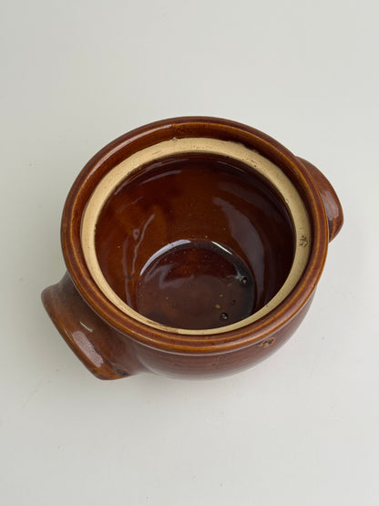 Vintage Brown Glazed Confit Pot