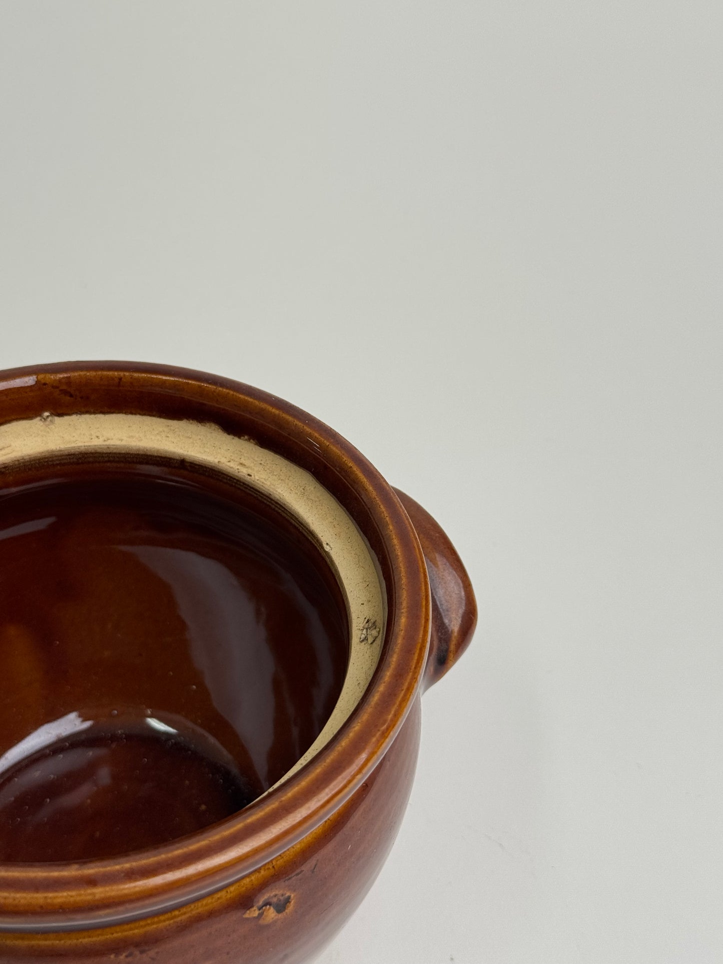 Vintage Brown Glazed Confit Pot