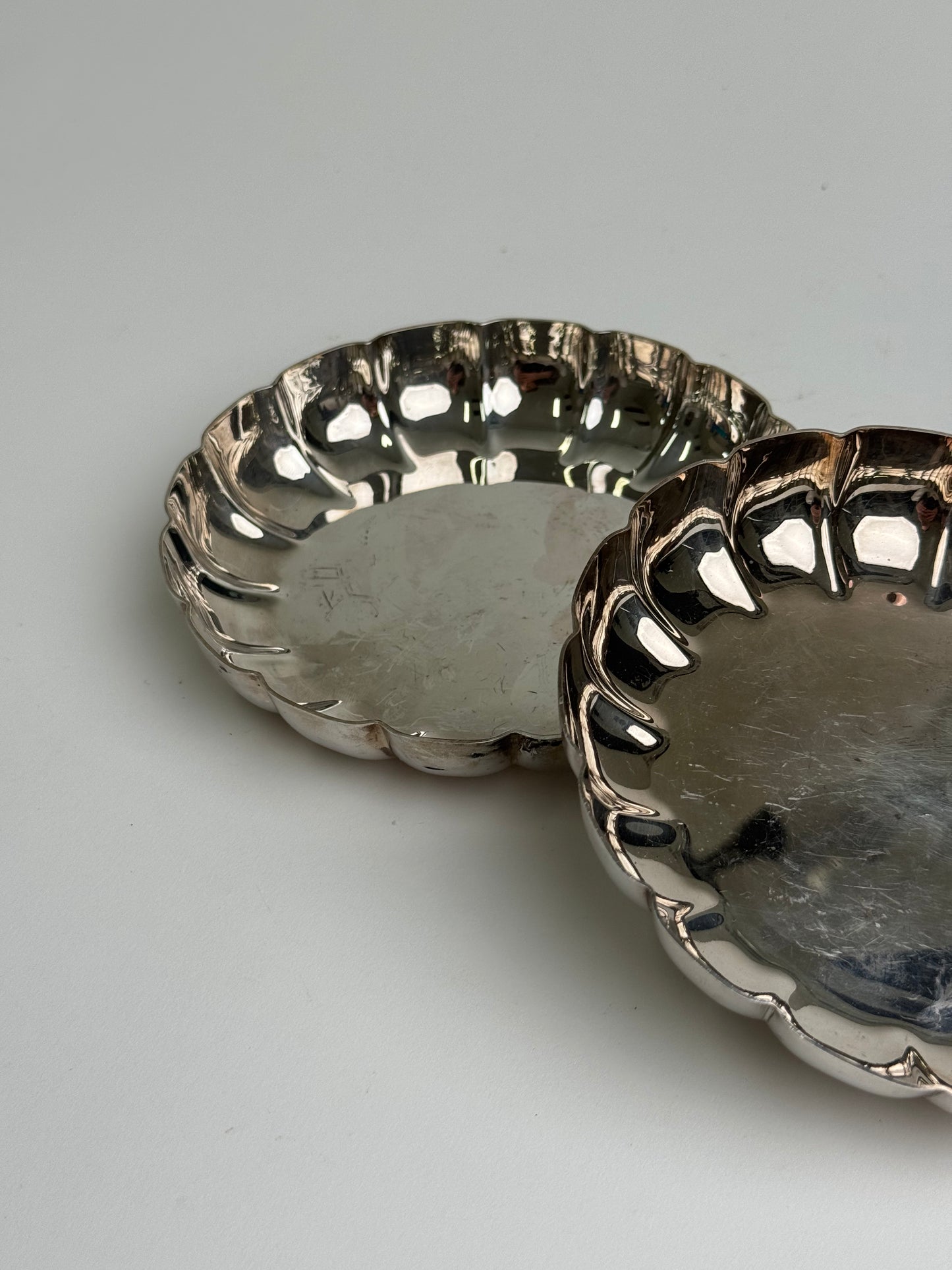 Vintage Silver Scalloped Dishes