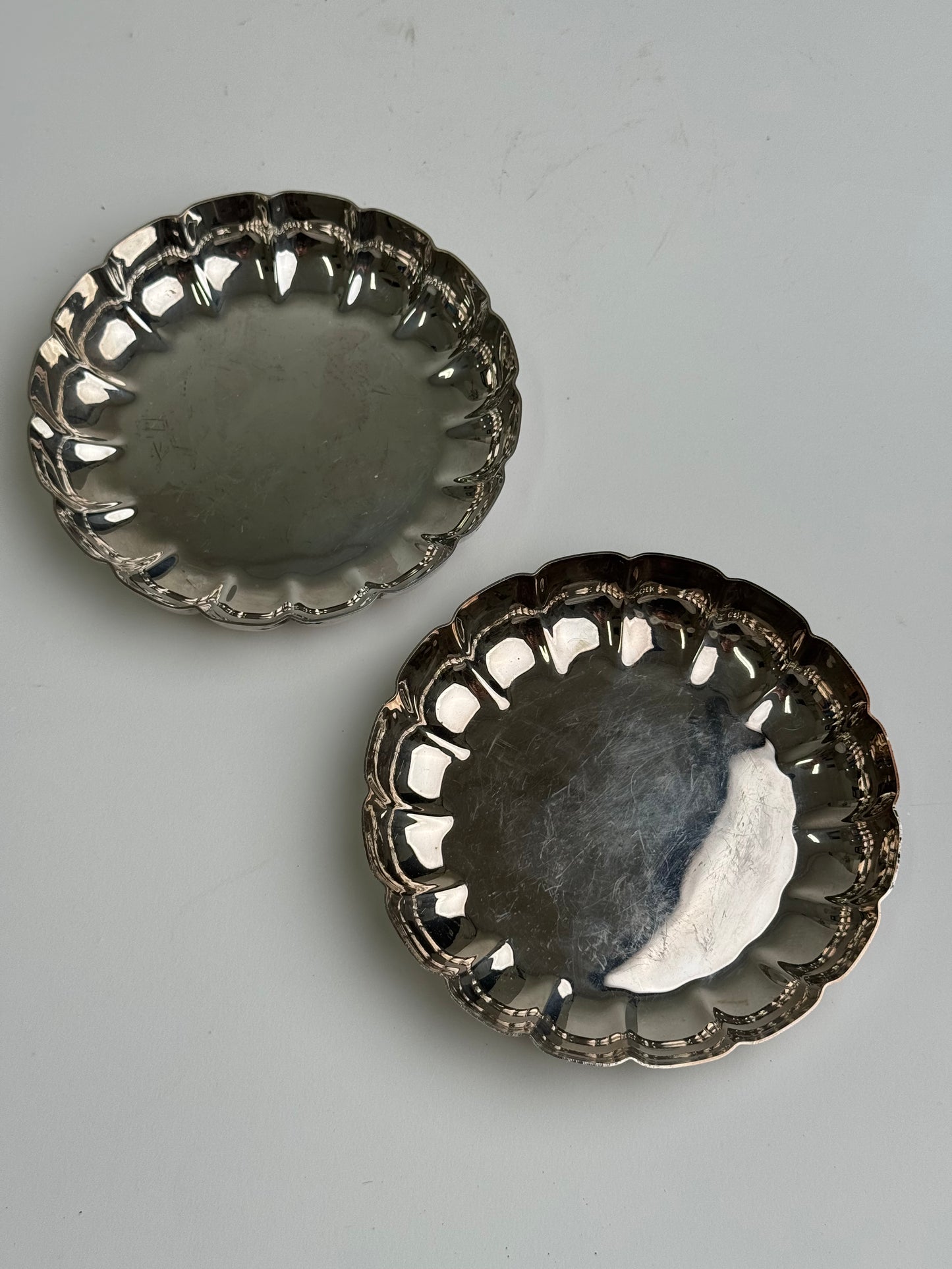 Vintage Silver Scalloped Dishes