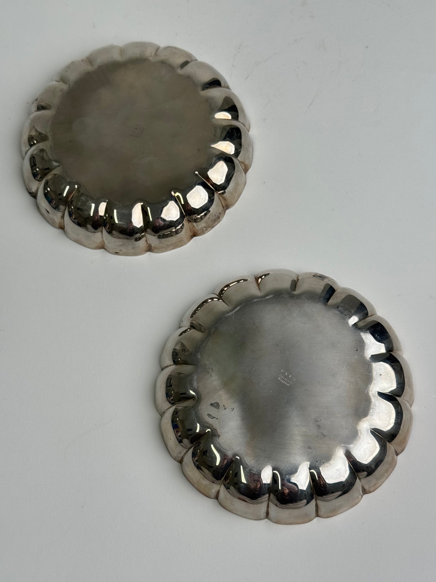 Vintage Silver Scalloped Dishes