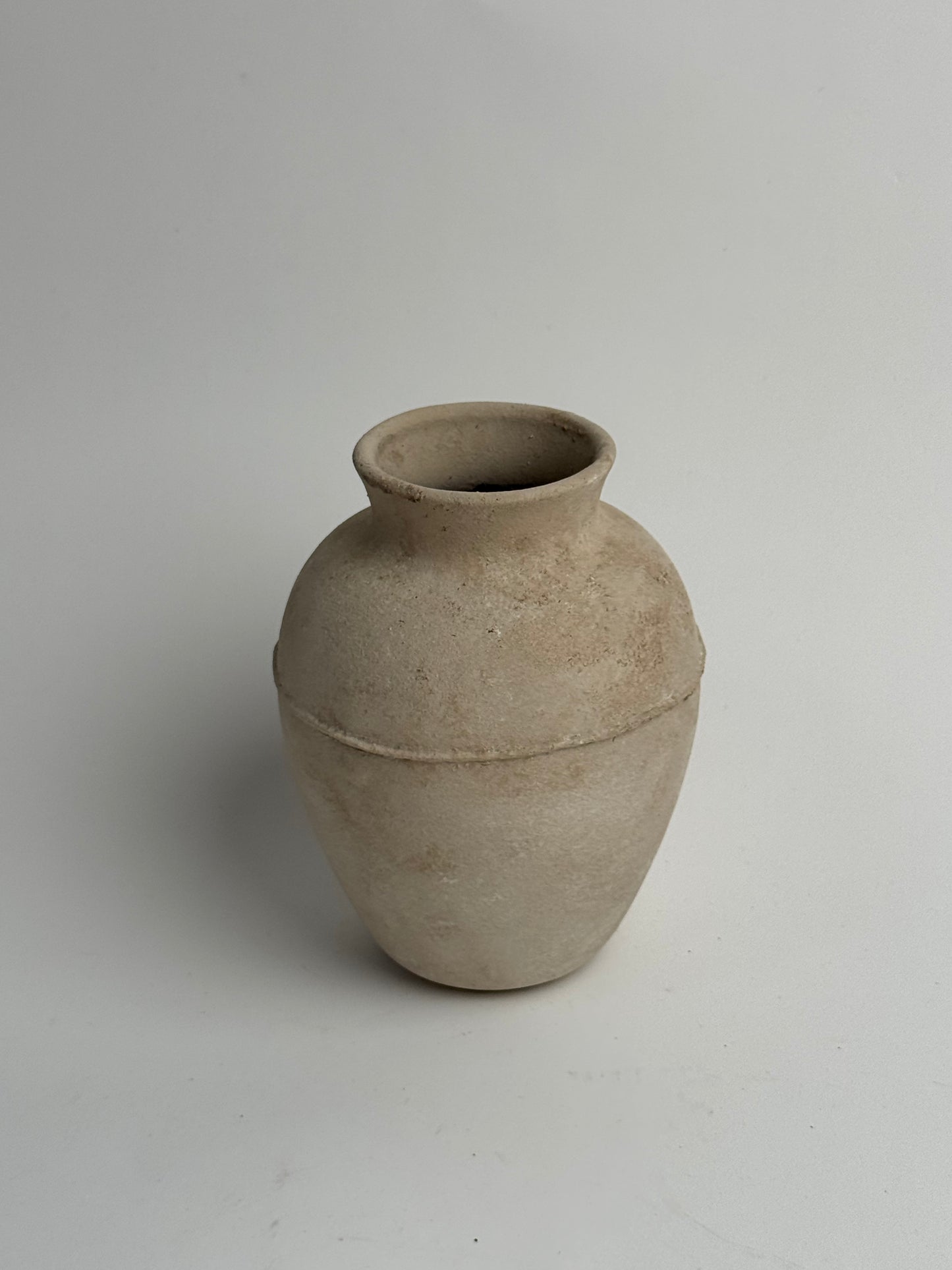 Up-Cycled | Line Detail Beige Stone Effect Vase