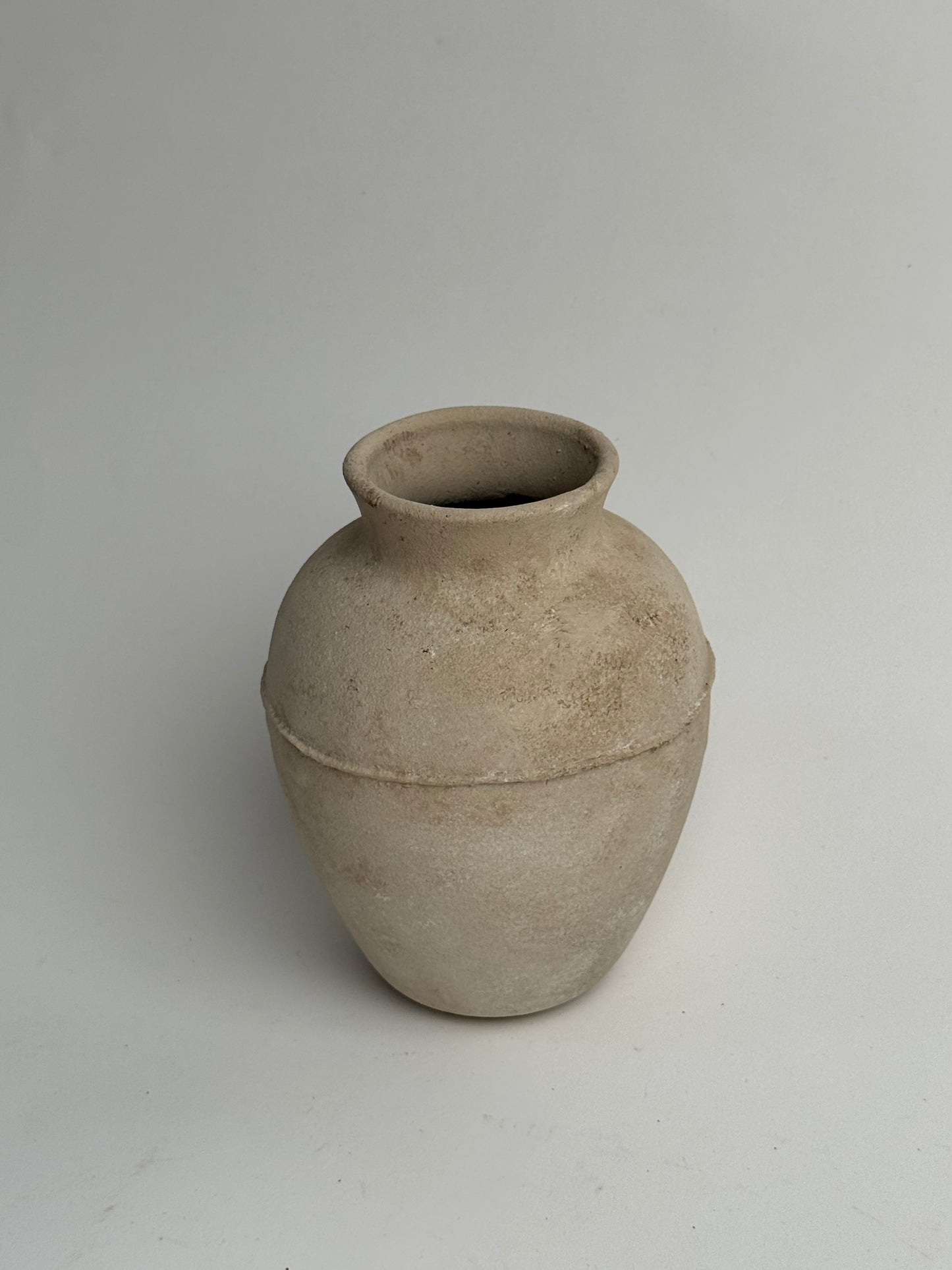 Up-Cycled | Line Detail Beige Stone Effect Vase