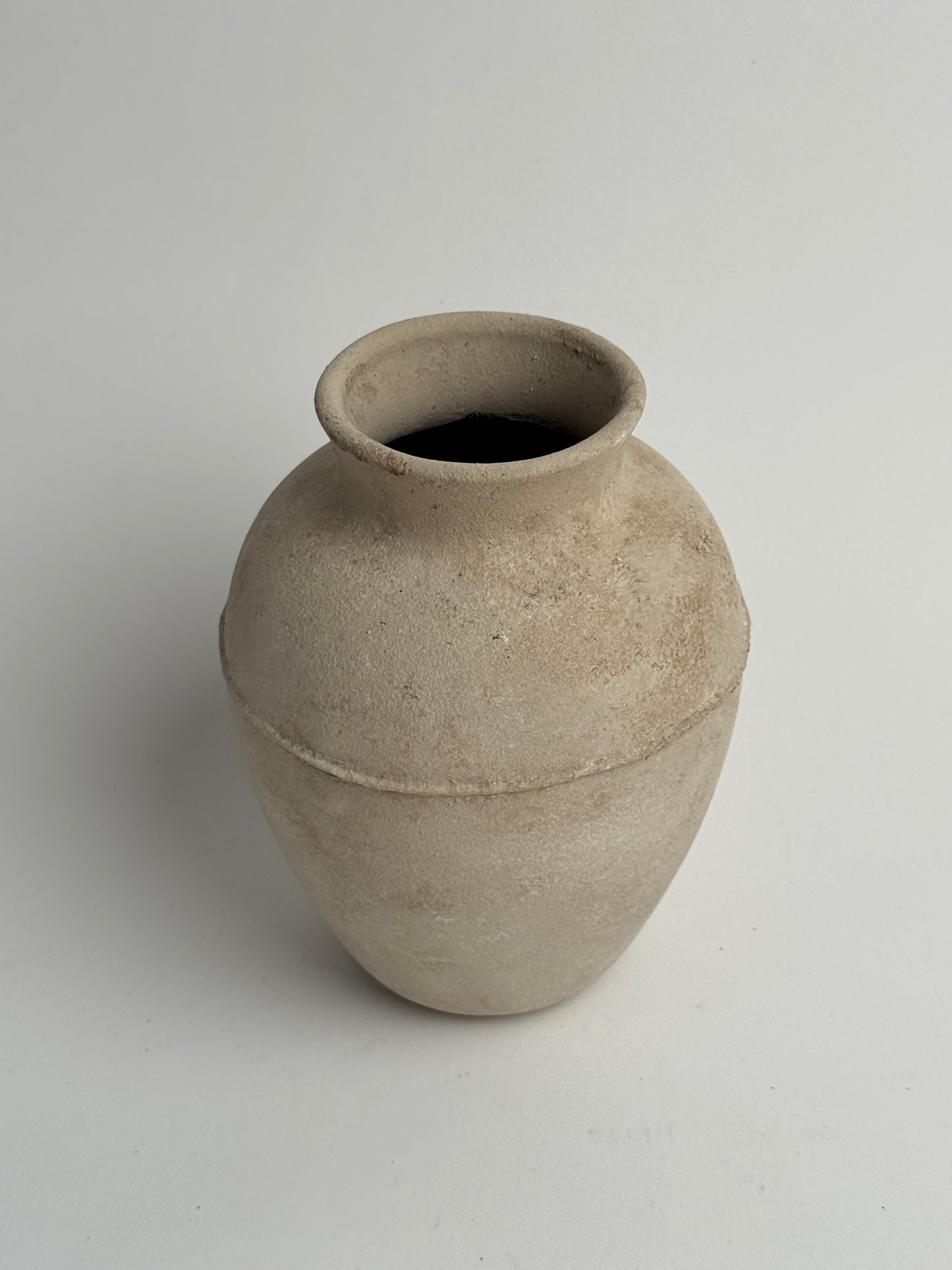 Up-Cycled | Line Detail Beige Stone Effect Vase