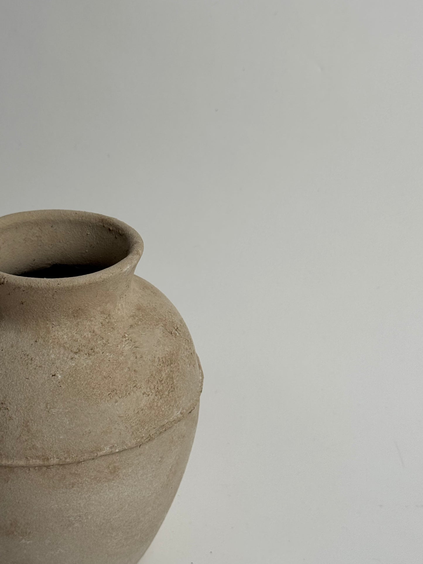 Up-Cycled | Line Detail Beige Stone Effect Vase