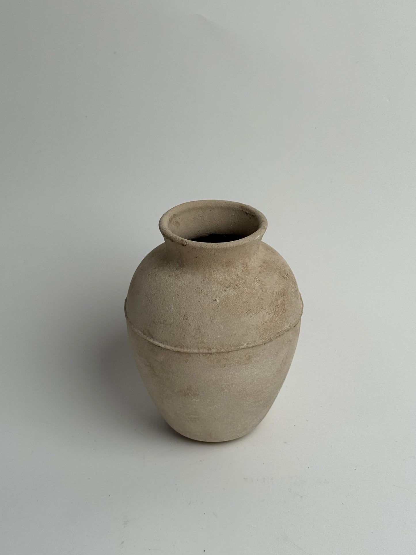 Up-Cycled | Line Detail Beige Stone Effect Vase
