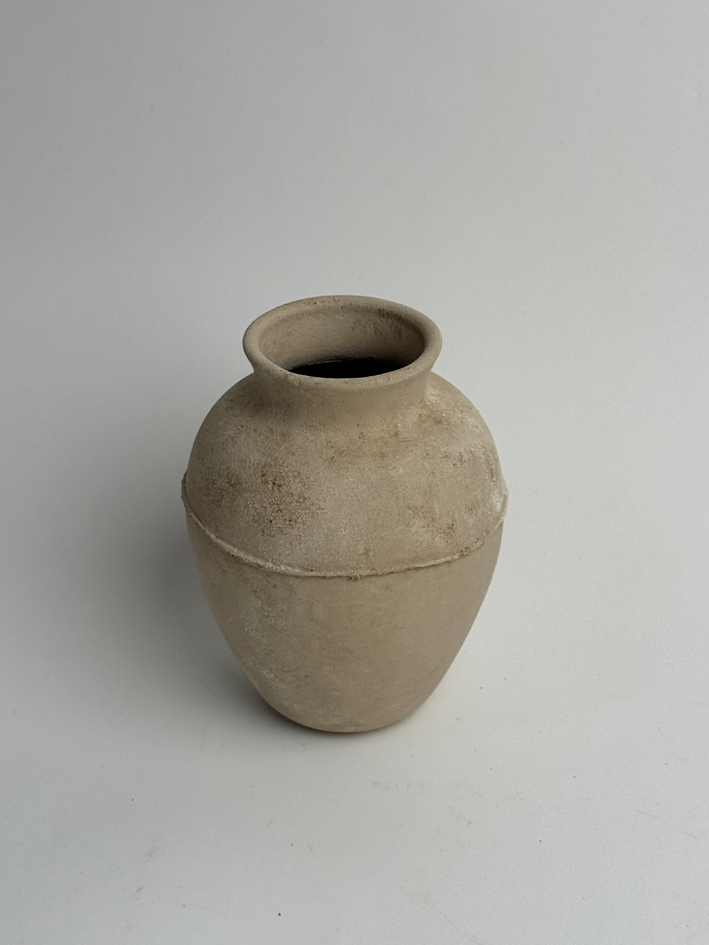 Up-Cycled | Line Detail Beige Stone Effect Vase