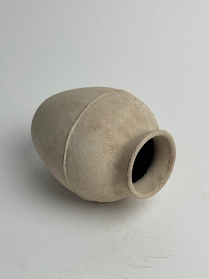 Up-Cycled | Line Detail Beige Stone Effect Vase