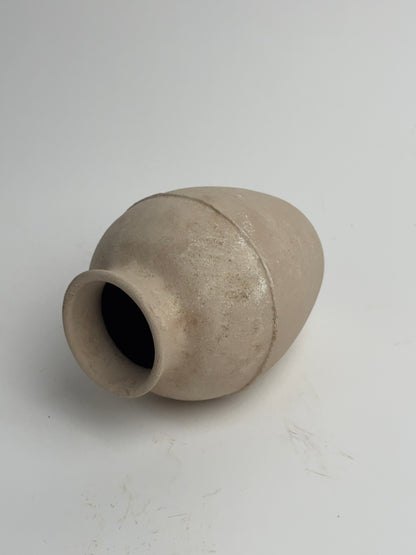 Up-Cycled | Line Detail Beige Stone Effect Vase