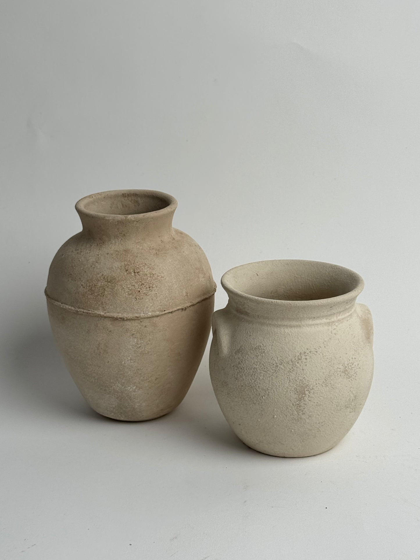 Up-Cycled | Line Detail Beige Stone Effect Vase