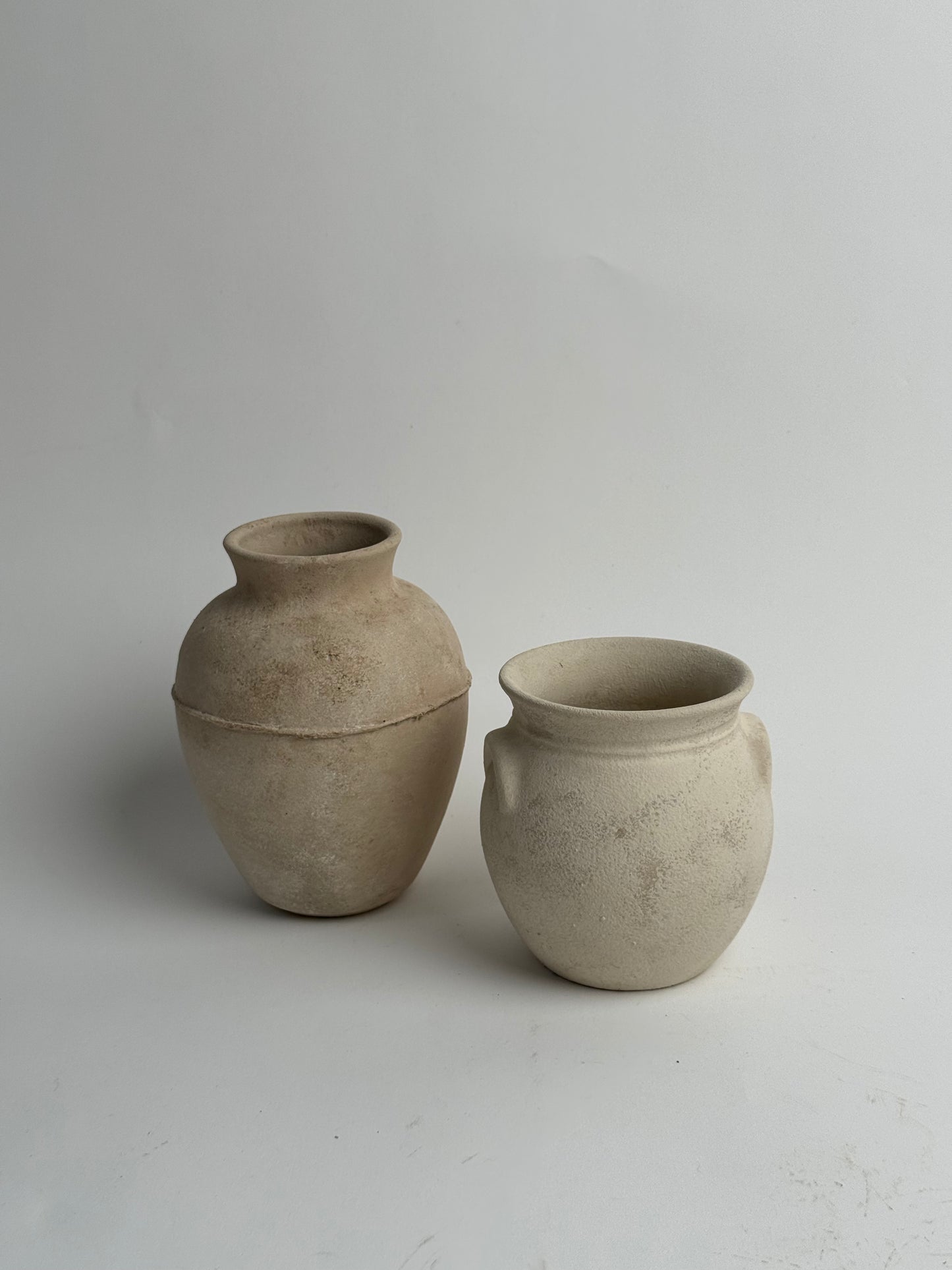 Up-Cycled | Line Detail Beige Stone Effect Vase