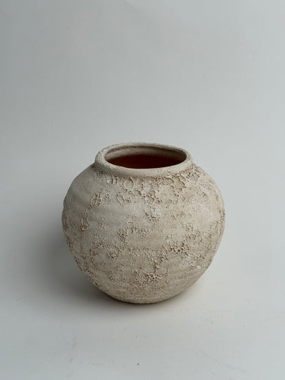 Up-Cycled | Neutral Beige Rounded Textured Vase