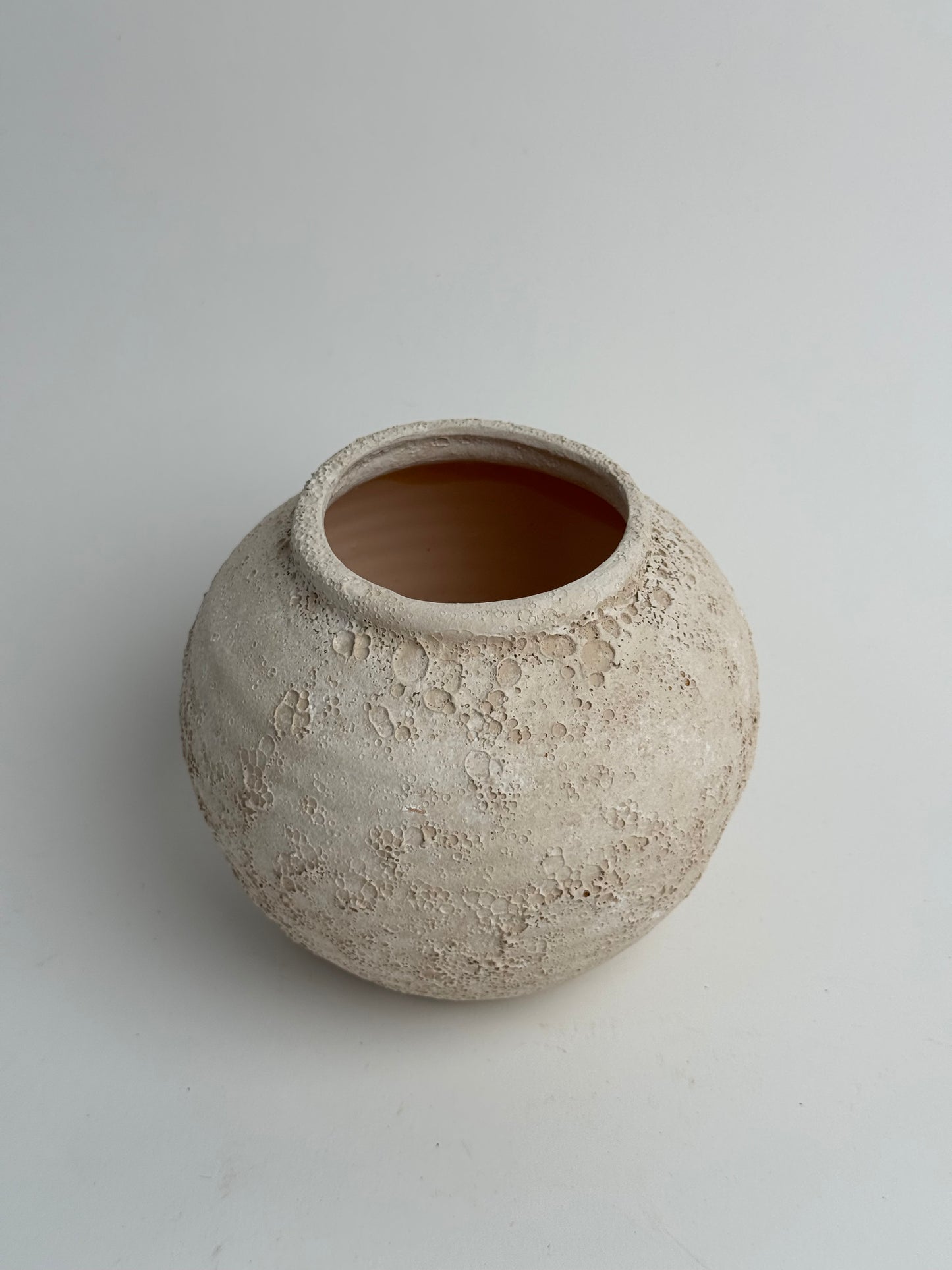 Up-Cycled | Neutral Beige Rounded Textured Vase