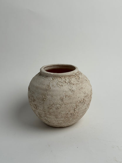 Up-Cycled | Neutral Beige Rounded Textured Vase