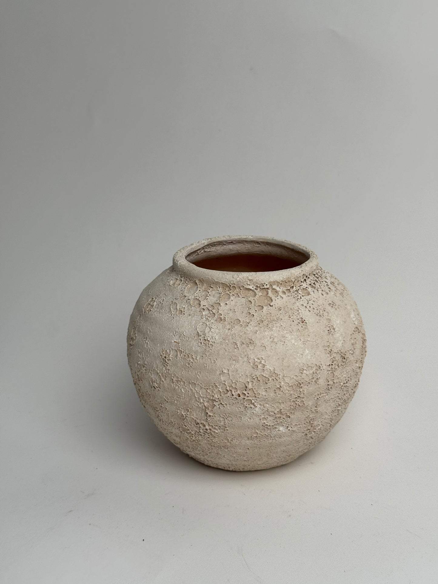 Up-Cycled | Neutral Beige Rounded Textured Vase