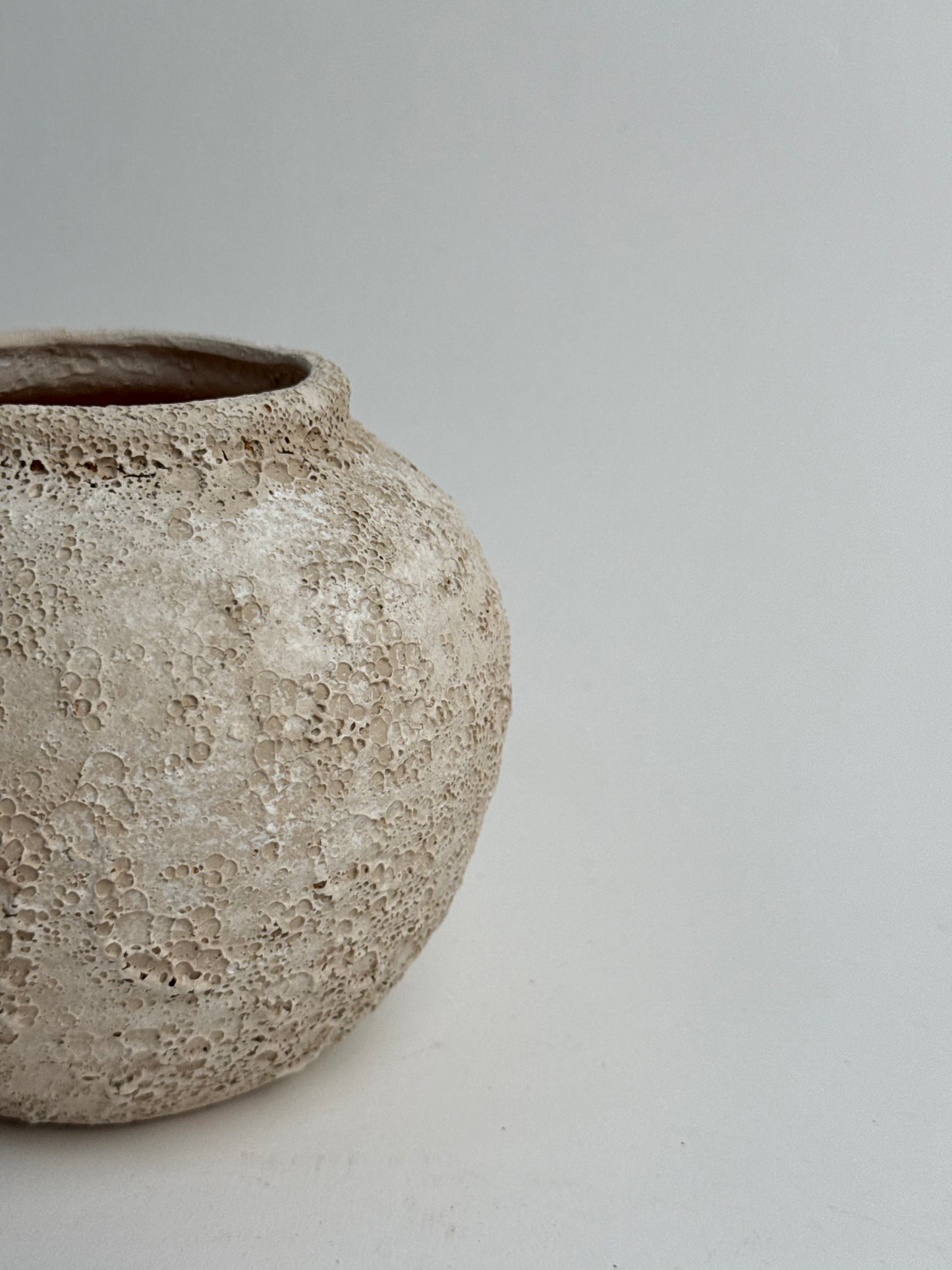 Up-Cycled | Neutral Beige Rounded Textured Vase