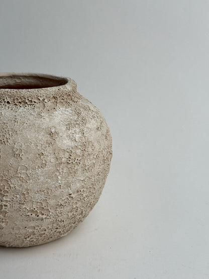 Up-Cycled | Neutral Beige Rounded Textured Vase