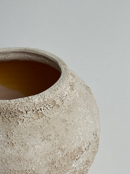 Up-Cycled | Neutral Beige Rounded Textured Vase